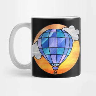 Sunset Hot Air balloon stained glass Mug